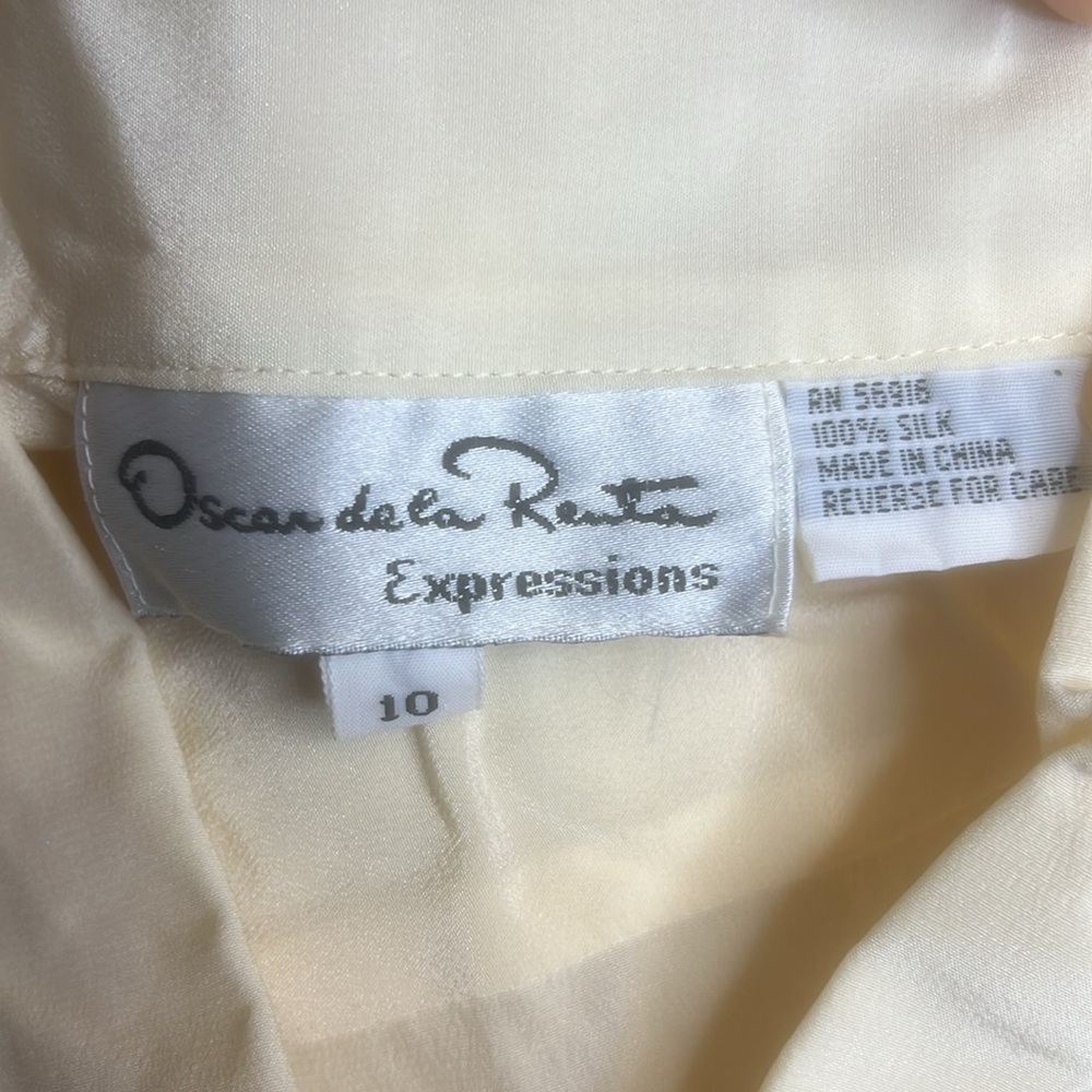 Oscar De La Renta Expressions Silk Blouse 80s Vintage - Picture 4 of 4